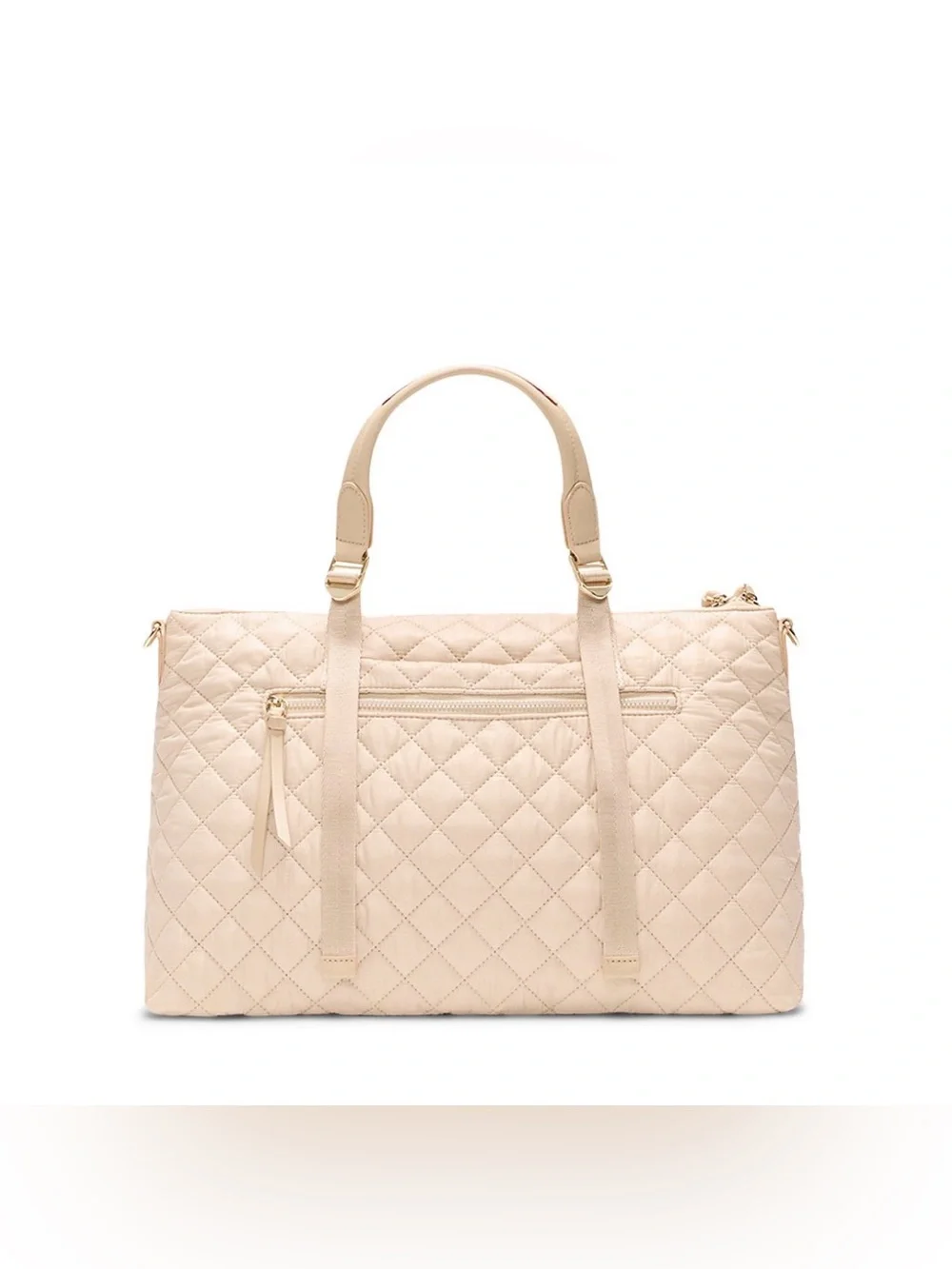 MZ Wallace Park Quilted Leather Satchel. Buff/Gold.